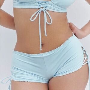 Frankie's Bikinis Light Blue Lace-Up Bikini